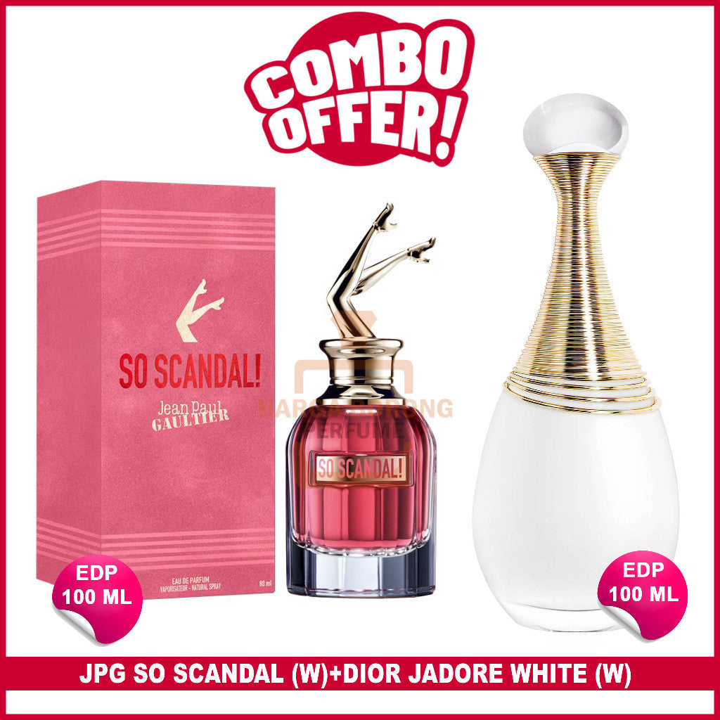 2Pcs🔴Combo Offer🔴jean paul so scandal perfume 80ml+ Jadore White EDP 100 ml For Women