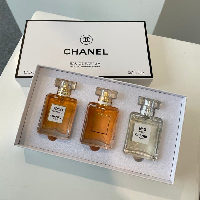 🟢🟡🔴Original (✅Harga Borong) 3in1 Coco Mademoiselle Eau De Parfum 3x30ml For Her Spray Perfume Gift Set