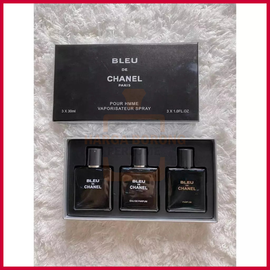 🟢🟡🔴Original (✅Harga Borong) Bleu De Chaxnel 3in1 Set 3x30ml For Men Perfume Gift Set