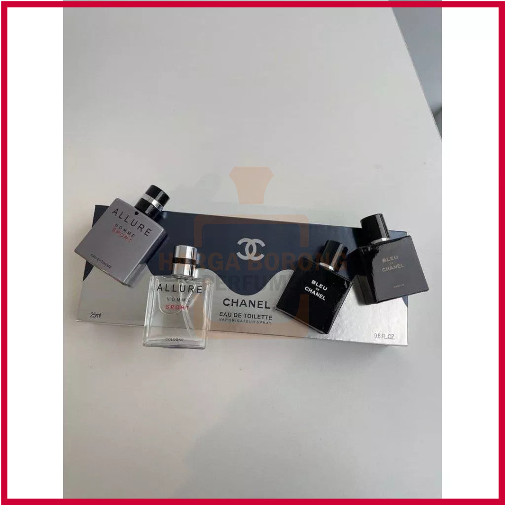 🟢🟡🔴Original (✅Harga Borong) 4in1 Bleu De + Allure Home Sport For Men 4x25ml ( Perfume Gift Set )
