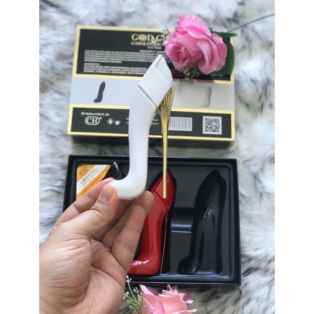 🟢🟡🔴Original (✅Harga Borong) CH Good Girl 3 in 1 Pink box 25 ml Fragrance For Women