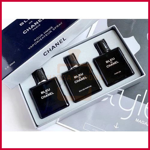 🟢🟡🔴Original (✅Harga Borong) Bleu De Chaxnel 3in1 Set 3x30ml For Men Perfume Gift Set