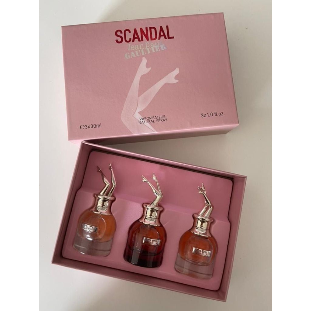 🟢🟡🔴Original (✅Harga Borong) Jpg Scandal Eau De Parfum 3in1 Perfume Gift Set 3x30ml Spray