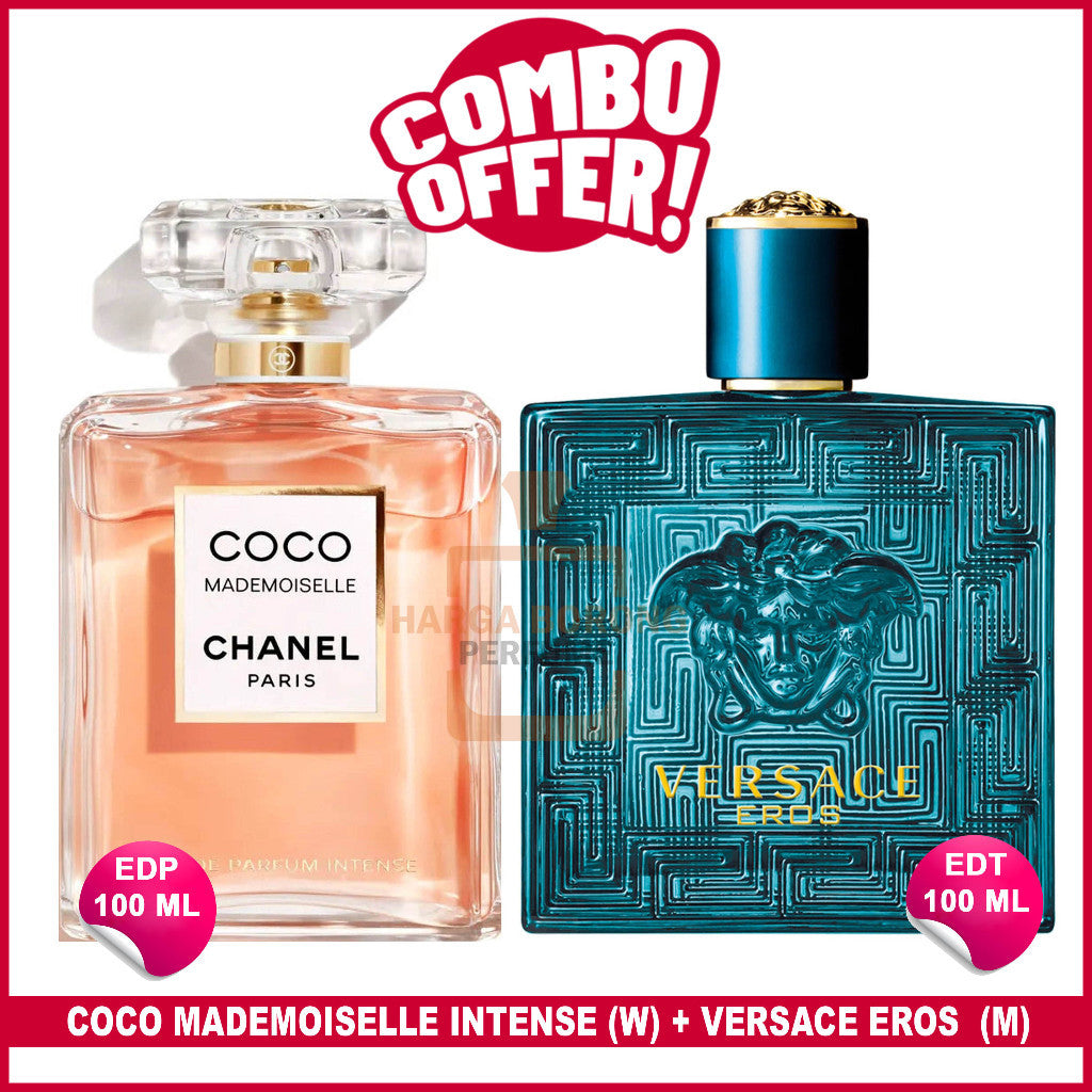 2Pcs🔴Combo Offer🔴 coco mademoiselle intense 100 ml + Eros EDT/EDP 100 ml For Men