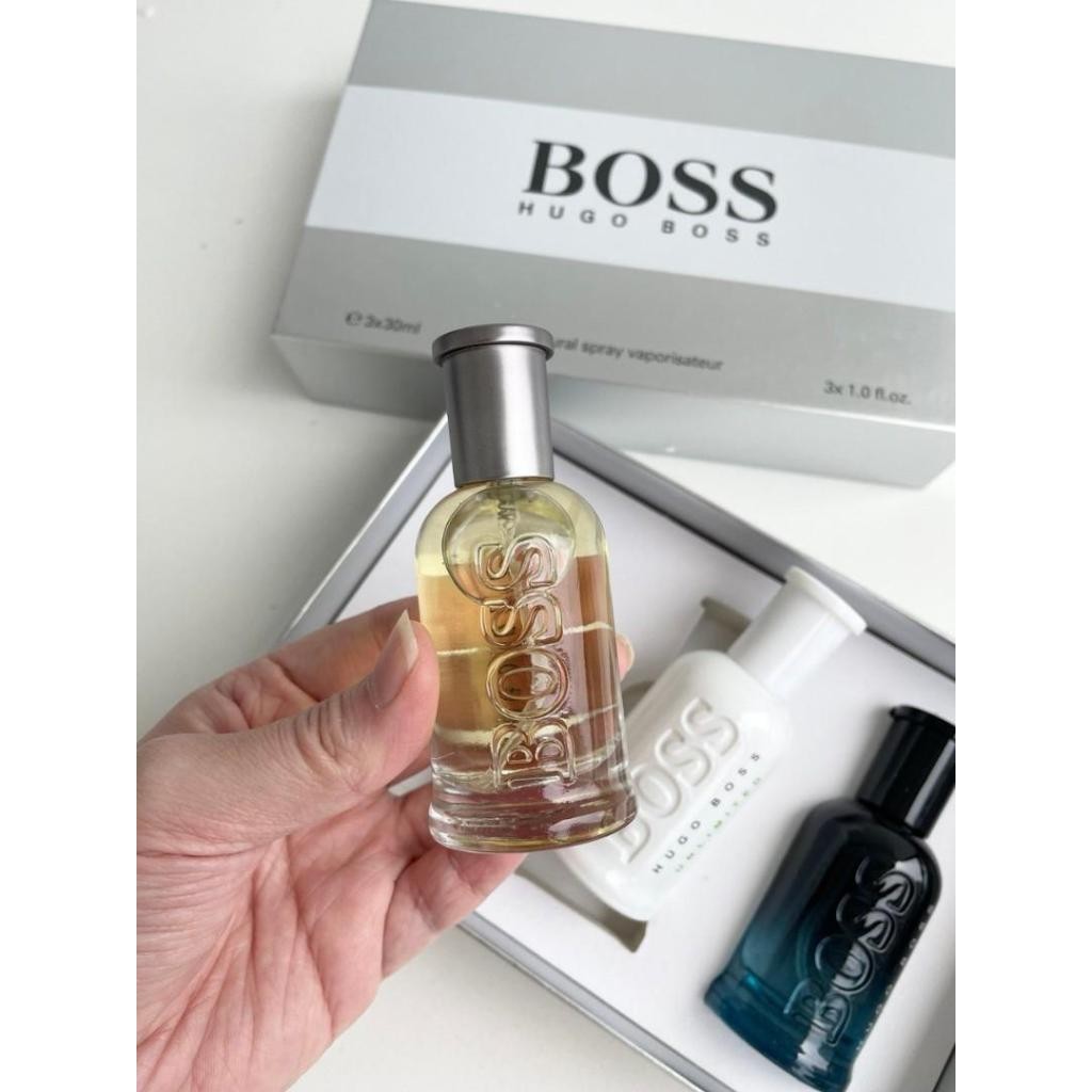 🟢🟡🔴Original (✅Harga Borong) Hugo Bos Bottled Collection 3in1 Men Gift Set 3x30ml Perfume Spray