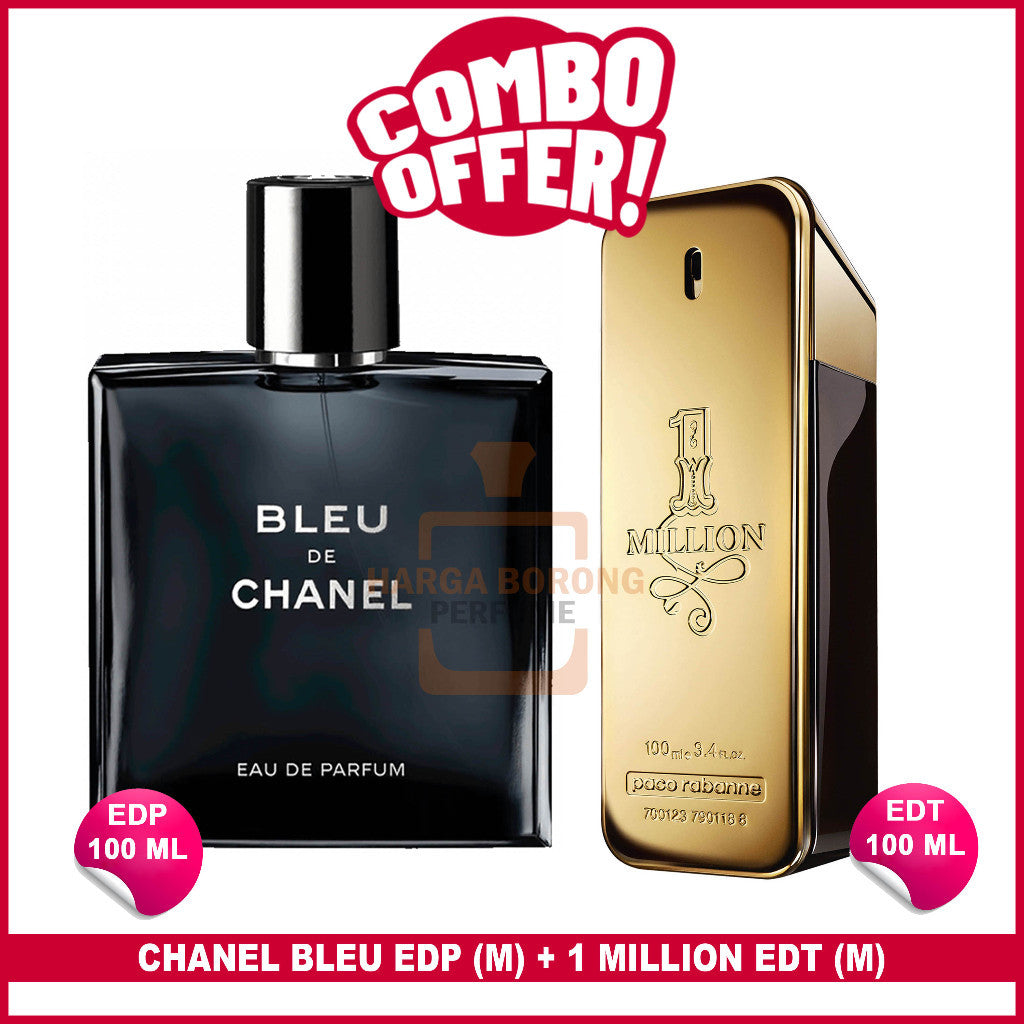 2Pcs🔴Combo Offer🔴 Bleu De EDP 100 ml Male + 1 Million EDT 100ml For Male