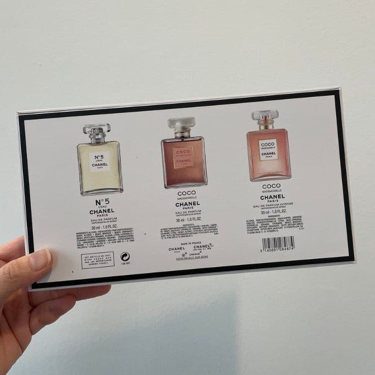 🟢🟡🔴Original (✅Harga Borong) 3in1 Coco Mademoiselle Eau De Parfum 3x30ml For Her Spray Perfume Gift Set