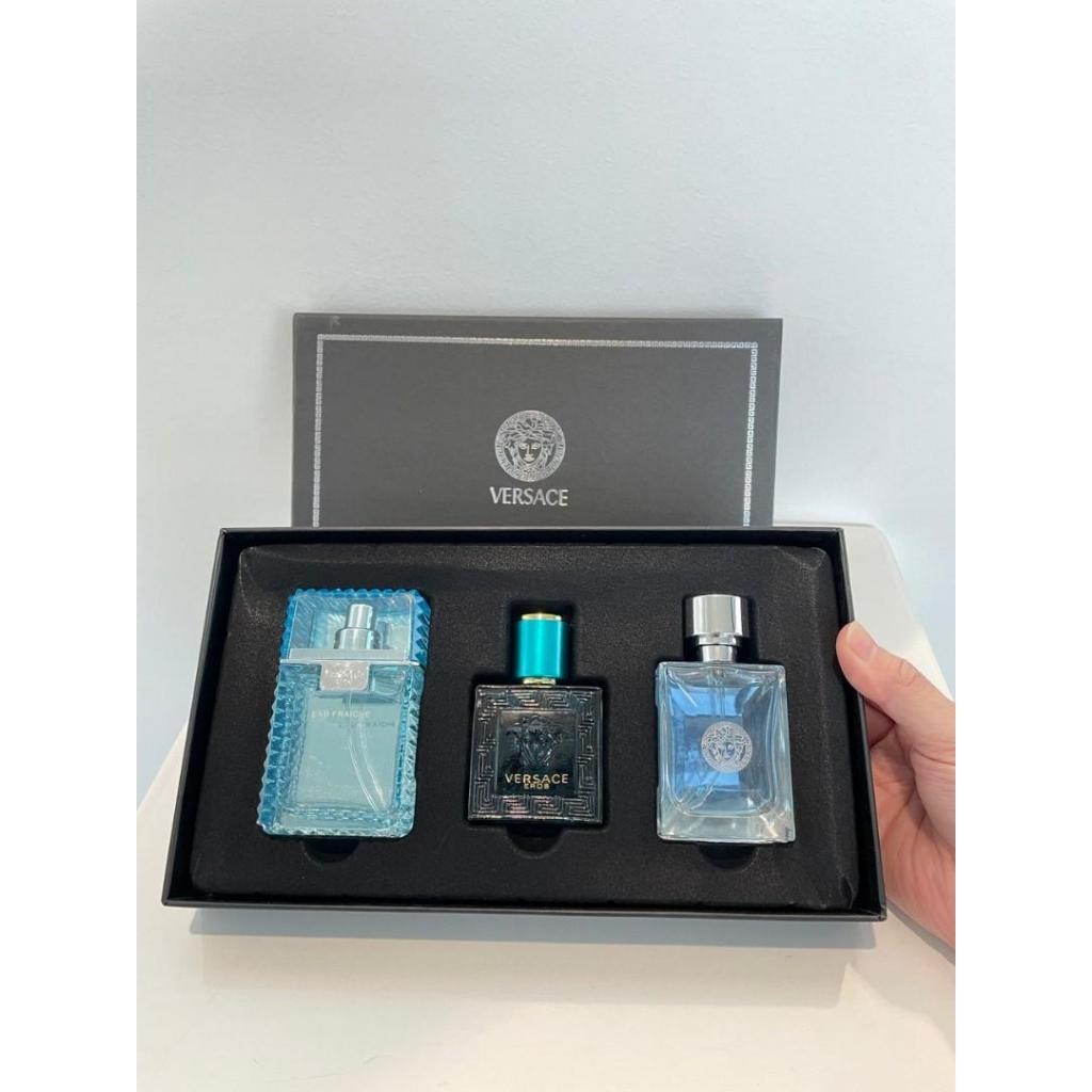 🟢🟡🔴Original (✅Harga Borong) Pour Homme + Eros + Fraiche Mini 3in1 Gift Set 3x30ml Perfume For men