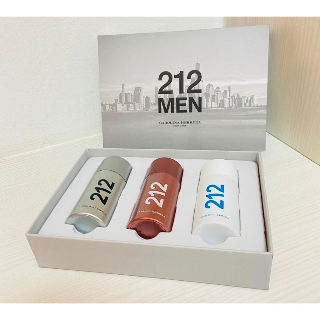 🟢🟡🔴Original (✅Harga Borong) Best Of Carliena Herera 212 Men EDT 3x30ml (Perfume Gift Set ) For Him