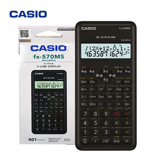 2ND EDITION CASIO SCIENTIFIC CALCULATOR FX-570 MS FOR SCHOOL AND OFFICE