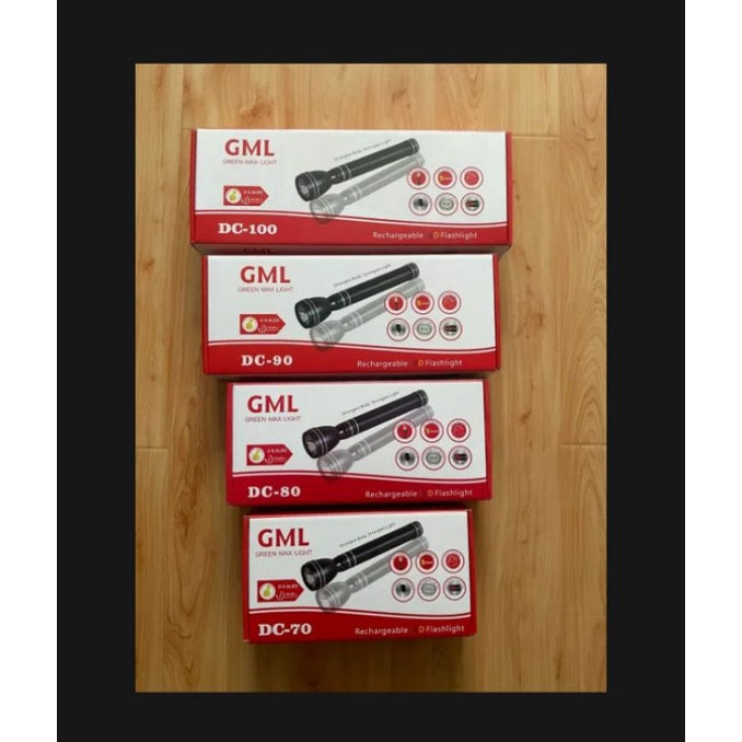 JML Japan Max Light  Rechargeable Aluminum Tourch Light DC-70 DC-80 DC-90 DC-100