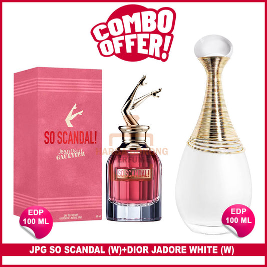 2Pcs🔴Combo Offer🔴jean paul so scandal perfume 80ml+ Jadore White EDP 100 ml For Women