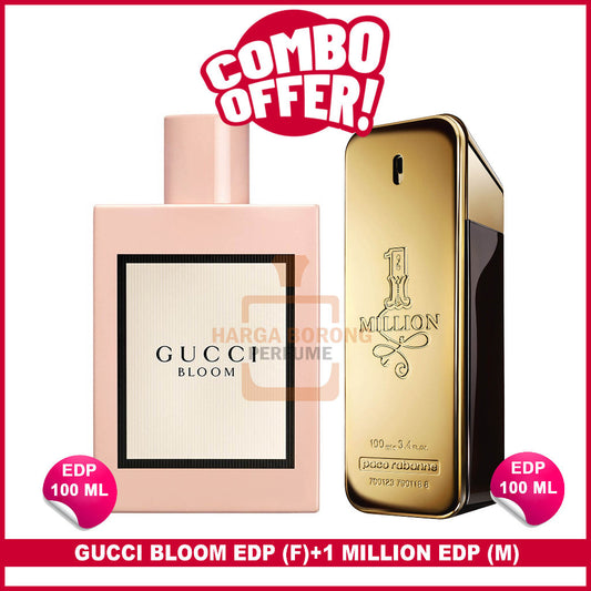 2Pcs🔴Combo Offer🔴 1 Million EDT 100 ml (M) + Gucci Bloom EDP 100 ml (F)