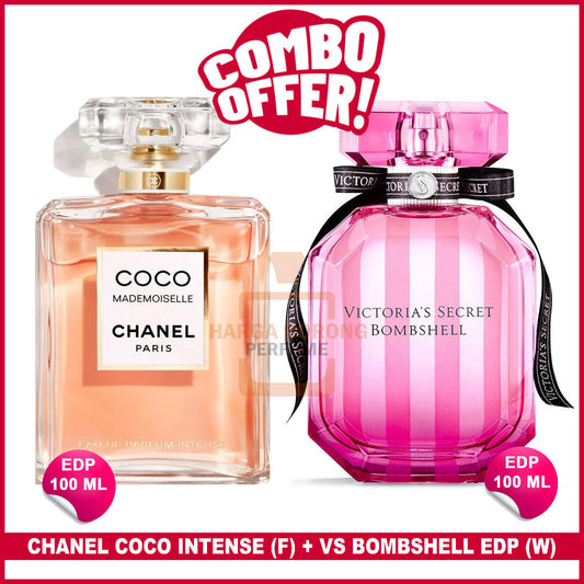 2Pcs🔴Combo Offer🔴coco mademoiselle intense 100ml Female + vs bombshell EDP 100 ml Women