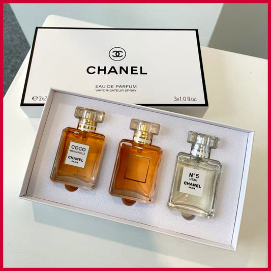 🟢🟡🔴Original (✅Harga Borong) 3in1 Coco Mademoiselle Eau De Parfum 3x30ml For Her Spray Perfume Gift Set