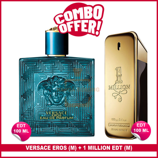 2Pcs🔴Combo Offer🔴 Eros EDT 100 ml (M) + 1 million EDT 100 ml (M)