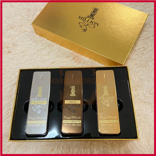 🟢🟡🔴Original (✅Harga Borong) PR 1 Million Prive Eau De Parfum EDP Men Gift Set 3in1 (3x30ml)