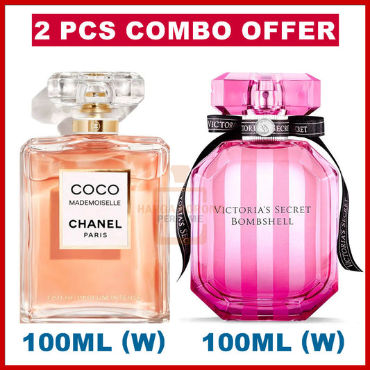 2Pcs🔴 Combo Offer🔴 Coco Mademoiselle Intense + Bombshell EDP Perfume (W)100ml perfumer For Women