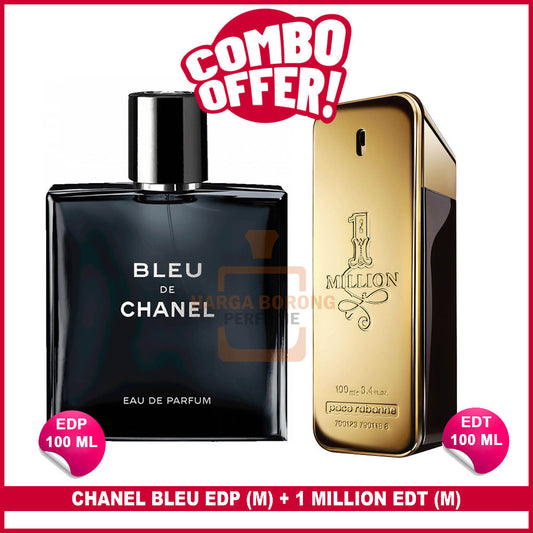 2Pcs🔴Combo Offer🔴 Bleu De EDP 100 ml Male + 1 Million EDT 100ml For Male