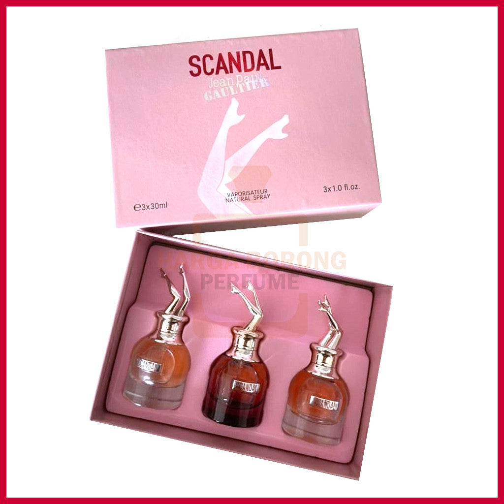 🟢🟡🔴Original (✅Harga Borong) Jpg Scandal Eau De Parfum 3in1 Perfume Gift Set 3x30ml Spray