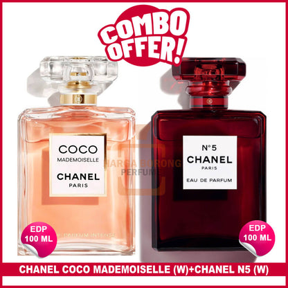 2Pcs🔴Combo Offer🔴 coco mademoiselle intense Female (100ml) + N5 Edp Red 100 ml  For Women