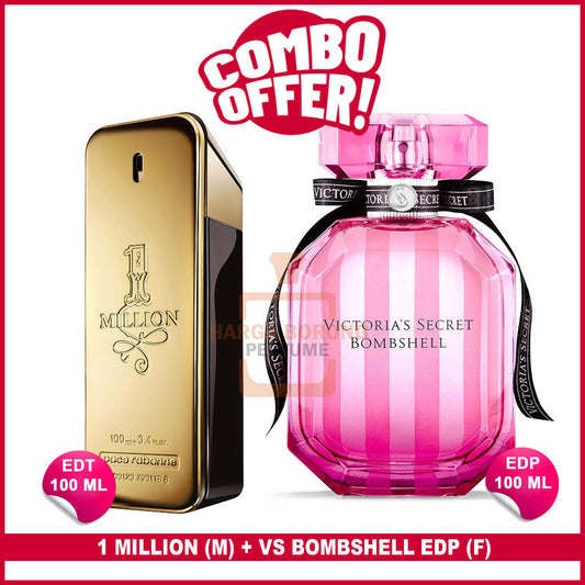 2Pcs🔴Combo Offer🔴 1 Million EDT 100 ml (M) + VS Bombshell EDP 100 ml (F)