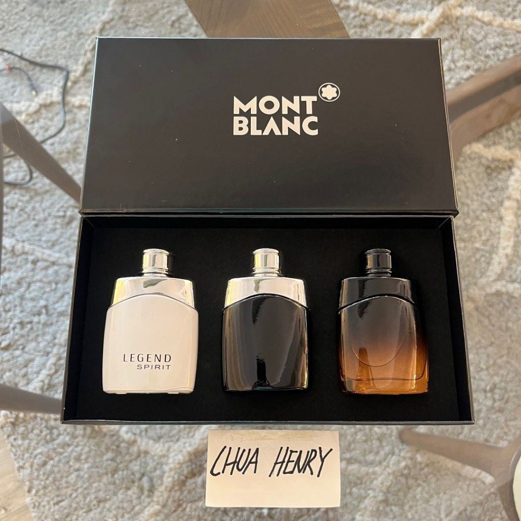 🟢🟡🔴Original (✅Harga Borong) Mont blanc legend Perfumes 3in1 gift set For Men 3x30ml