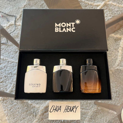 🟢🟡🔴Original (✅Harga Borong) Mont blanc legend Perfumes 3in1 gift set For Men 3x30ml